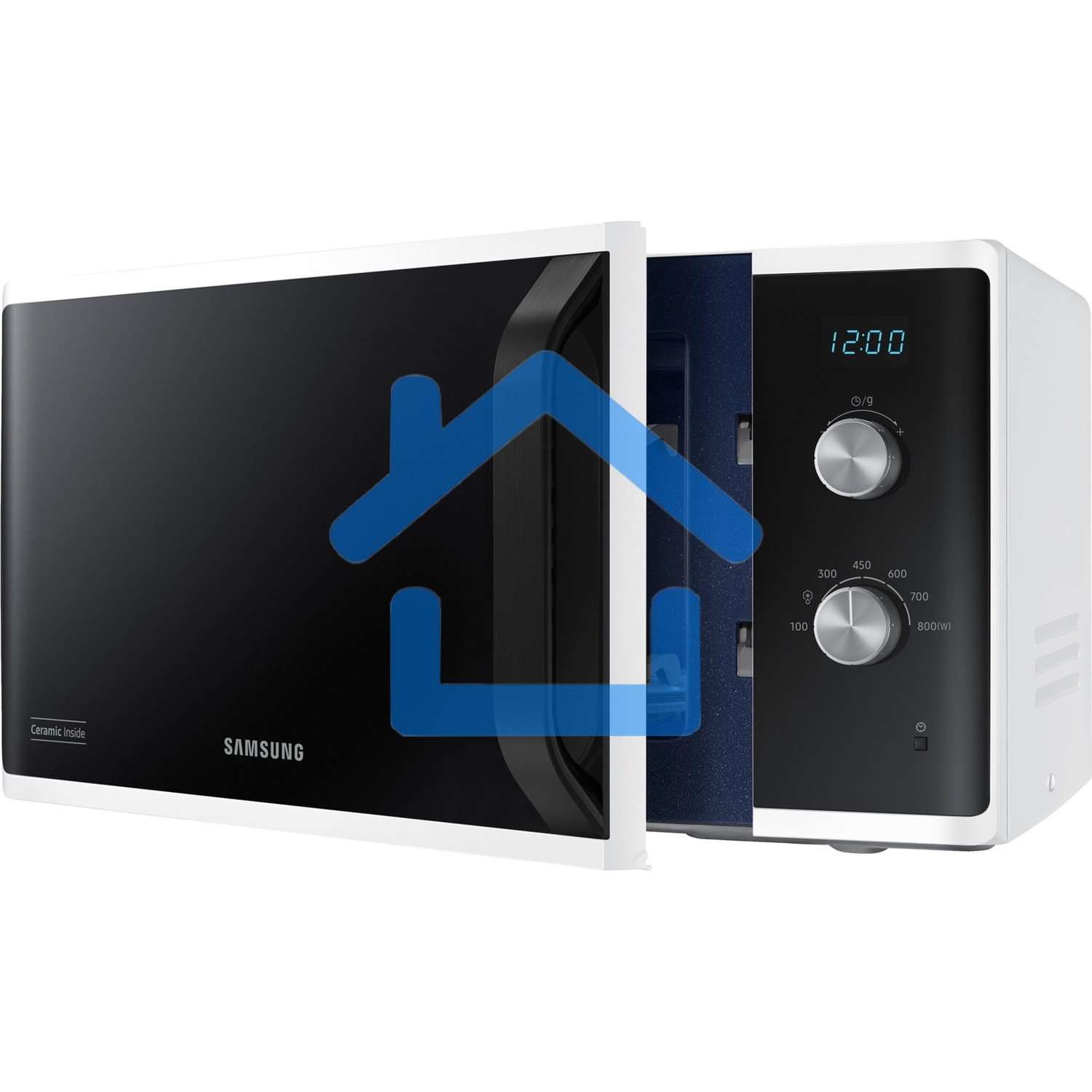 Микроволновая печь Samsung MS23K3614AW белый, 23 л, 800 Вт, переключатели - поворотный механизм