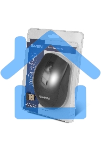 Мышь беспроводная SVEN RX-425W черный, 1600 dpi, радиоканал, USB, кнопки - 6