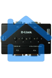 Переключатель KVM D-link DKVM-4K/B3A 4-портовый KVM-переключатель с портами VGA и PS/2