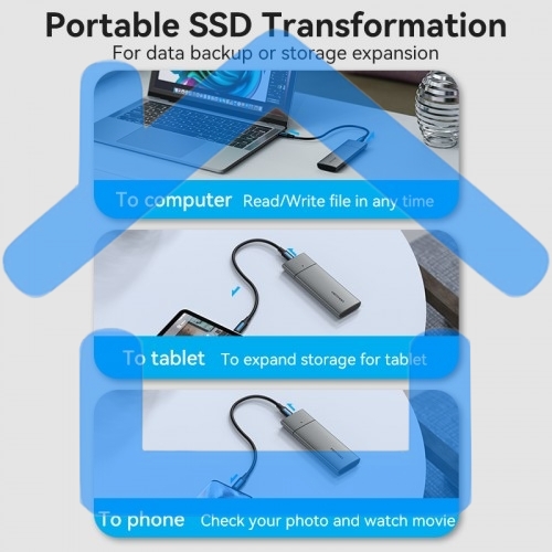 Корпус для SSD Vention USB 3.1 Gen 2-C M.2 NVMe Серый