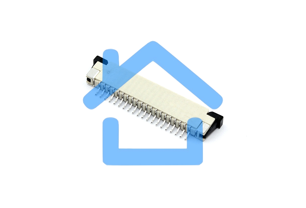 Разъем FPC Half Coverage Top Contact 1.0K-BS-20PWB 20 pin высота 2мм шаг 1мм