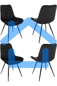 Стул для дома Бюрократ CH-K2_4 комплект 4шт черный Holland 75 металл черный на ножках (CH-K2_1/HL75_4)