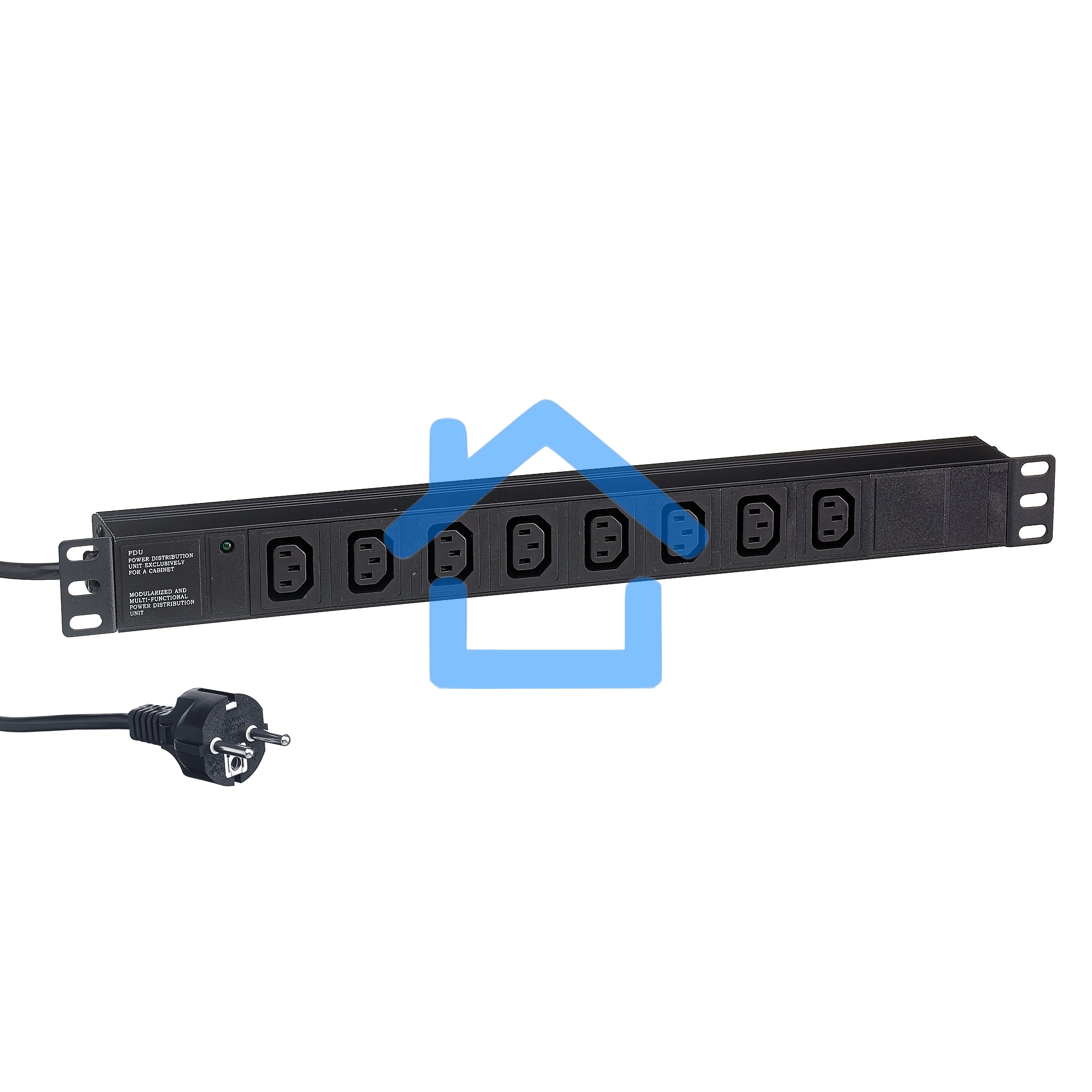 Блок розеток горизонтальный ExeGate ServerPro PDU-19H809 Al-8C13-EU2.5, 19