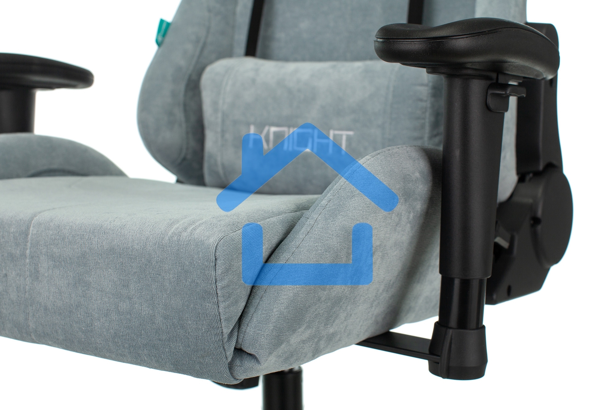 Кресло игровое Бюрократ VIKING KNIGHT LT28 FABRIC серо-голубой крестовина металл/пластик
