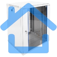 Шкаф телекомм. настенный разборный 15U (600х520) дверь стекло, черный