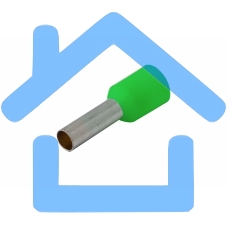 Наконечник штыревой втулочный изолированный F-12 мм 6 мм² (НШВи 6.0-12 / Е 6,0-12/E6012) зеленый Rexant