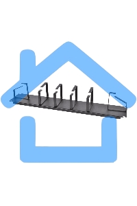 Кабельный органайзер Горизонтальный ЦМО ГКО-2-6-9005 односторонний кольца 2U шир.:19