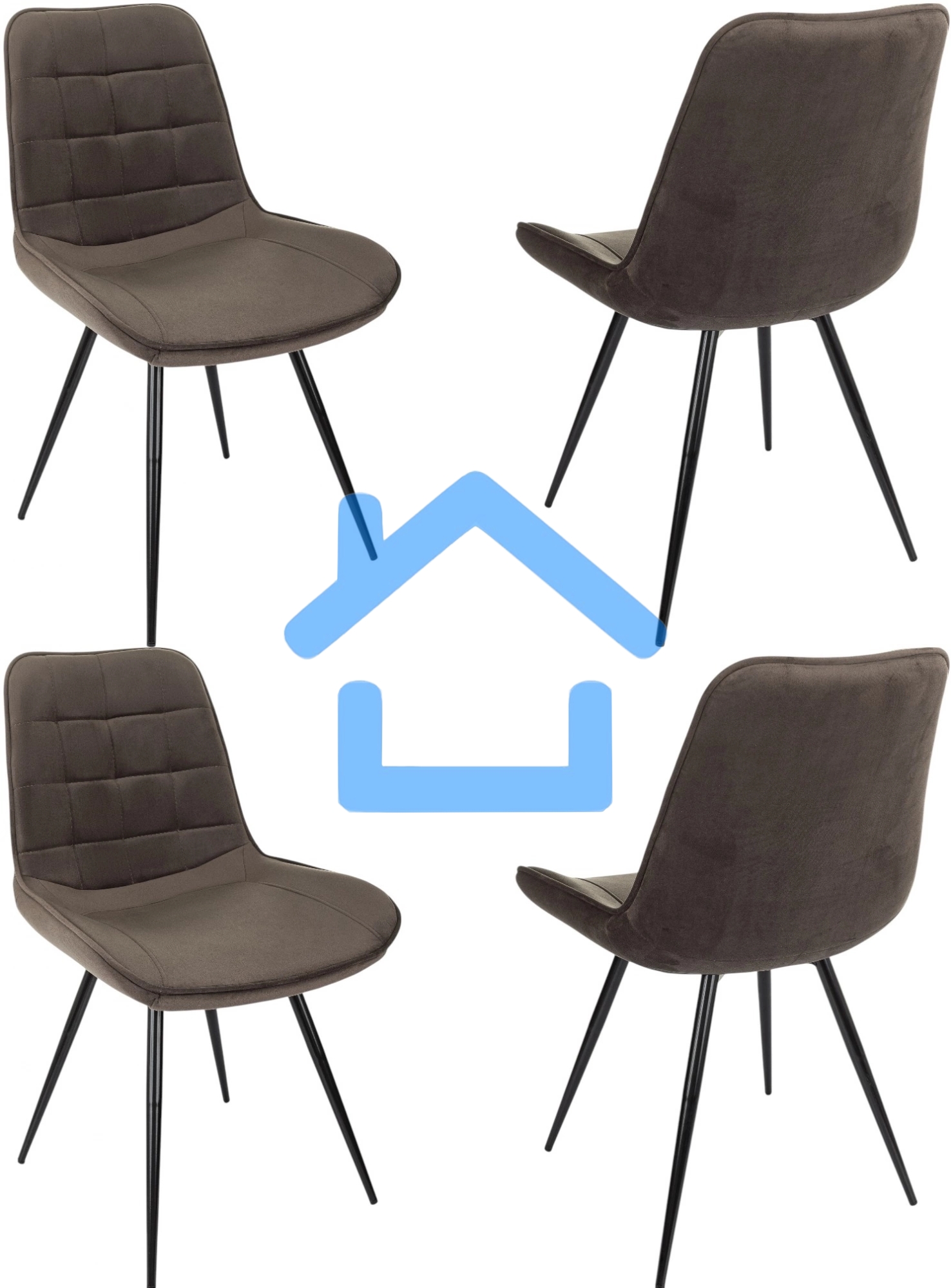 Стул для дома Бюрократ CH-K2_4 комплект 4шт коричневый Holland 74 металл черный на ножках (CH-K2_1/HL74_4)