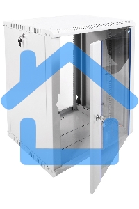 Шкаф телекомм. настенный разборный 15U (600х520) дверь стекло, черный