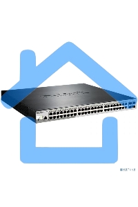 Коммутатор управляемый 2 уровня D-Link DGS-1210-52MP/ME/B2A PROJ с 48 портами 10/100/1000Base-T с поддержкой PoE и 4 портами 1000Base-X SFP