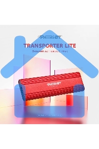 Внешний SSD Patriot Transporter Lite, 2TB, USB 3.2 Gen 2 Type-C, R/W 1000/1000, красный
