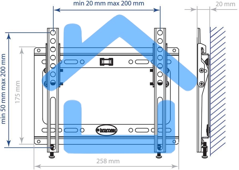 Кронштейн Kromax IDEAL-6 белый, для LED/LCD TV 15