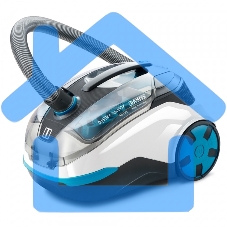 Пылесос Thomas DryBOX+AquaBOX Parkett белый/синий, 325/1700Вт, уборка сухая, пылесборник контейнер 2.6 л