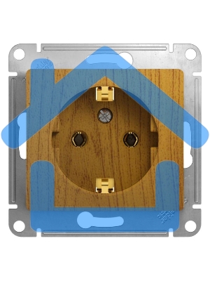 Механизм розетки 1-м СП Glossa 16А с заземл. дер. дуб SchE GSL000543