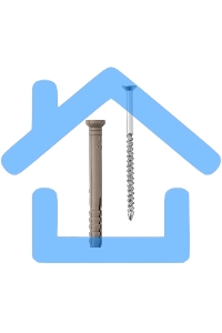 Дюбель-гвоздь потайной бортик, полипропилен 6х60 пакет (100 шт/уп) KRANZ 