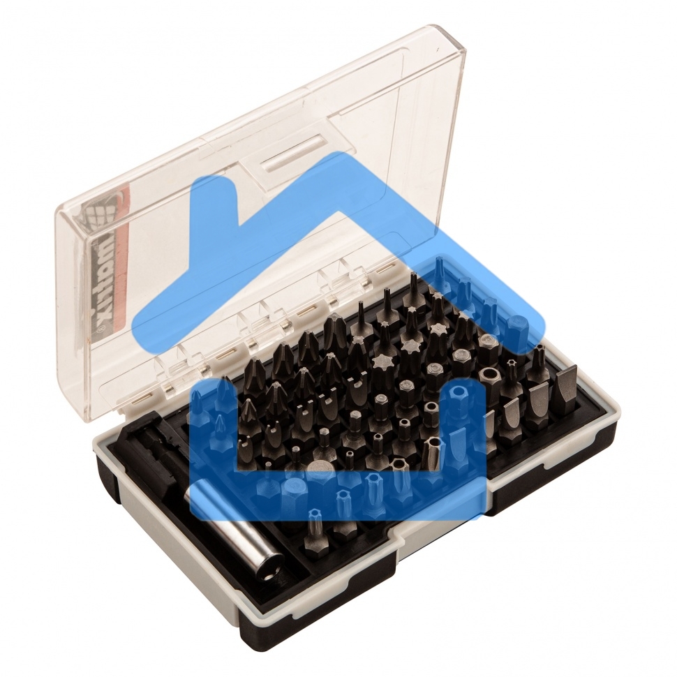 Набор бит с магнитным держателем MATRIX 11387, CrV, 61шт