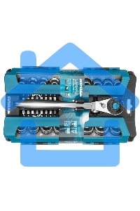 Набор торцевых головок, трещотка 120 зубьев, 36 предметов GROSS 14145