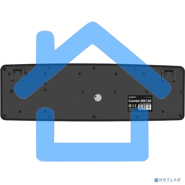 Комплект клавиатура + мышь ExeGate EX287139RUS Professional Standard Combo MK120-OEM (клавиатура влагозащищенная 104кл. + мышь оптическая 1000dpi, 3 кнопки и колесо прокрутки; USB, длина кабелей 1.3м, черный, ОЕМ)