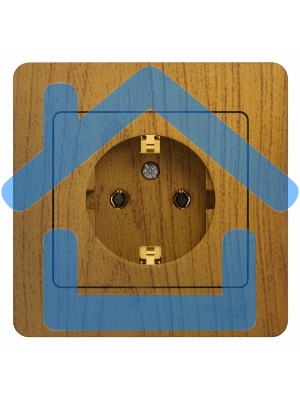 Розетка 1-м СП Glossa 16А с заземл. в сборе дер. дуб SchE GSL000542