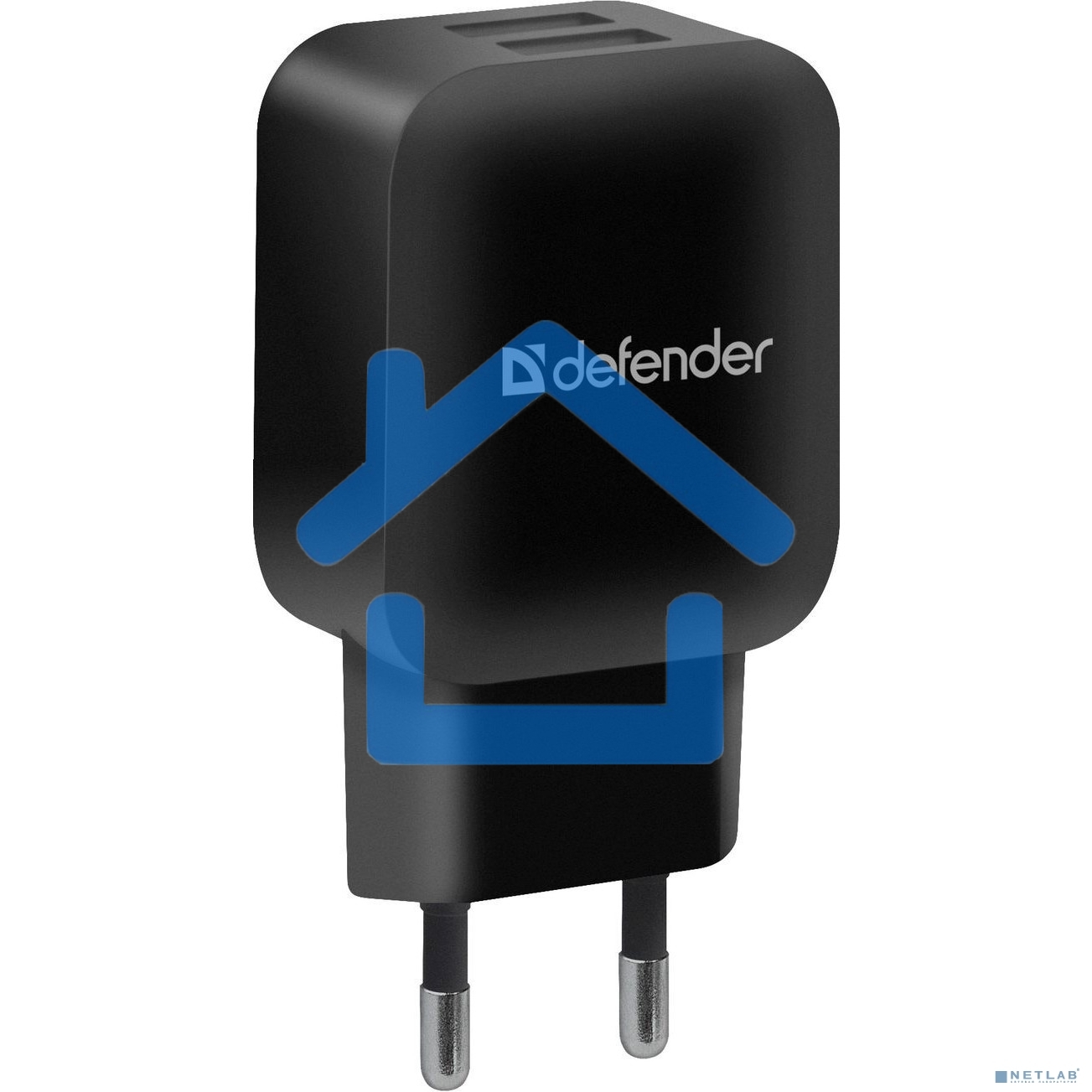 Сетевой адаптер Defender 2xUSB, 5V/2.1А, черный, пакет (EPA-13)