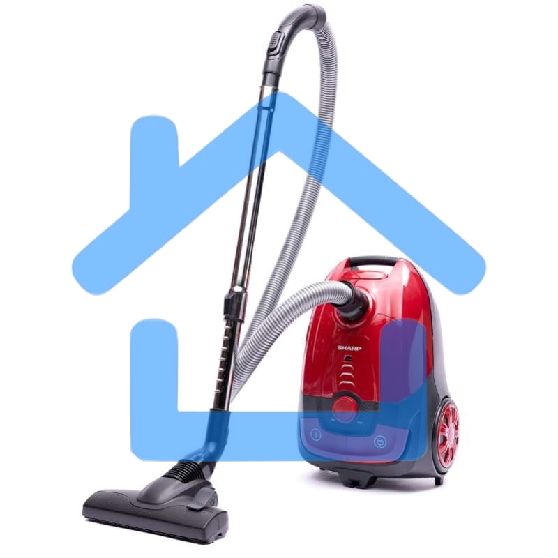 Пылесос Sharp ECKB19RR, красный/черный, 350/1900 Вт, уборка сухая, пылесборник мешок 2.3 л