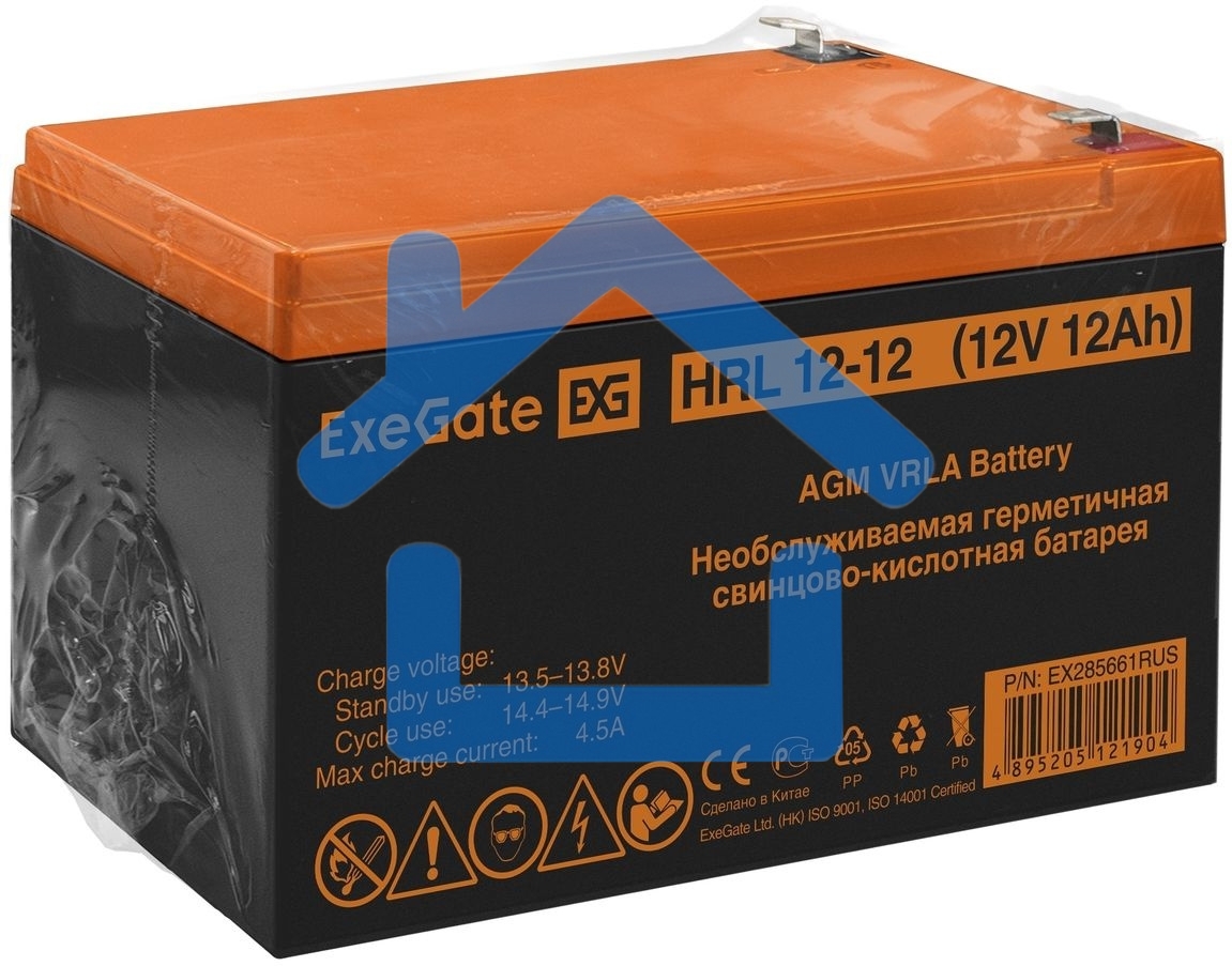 Батарея ExeGate EX285661RUS HRL 12-12 (12V 12Ah 1251W, клеммы F2)