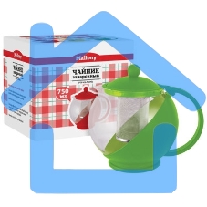 Чайник заварочный MALLONY Variato, 750 мл (стекло, пластик корпус, металл.ситечко), цвета в ассорт.
