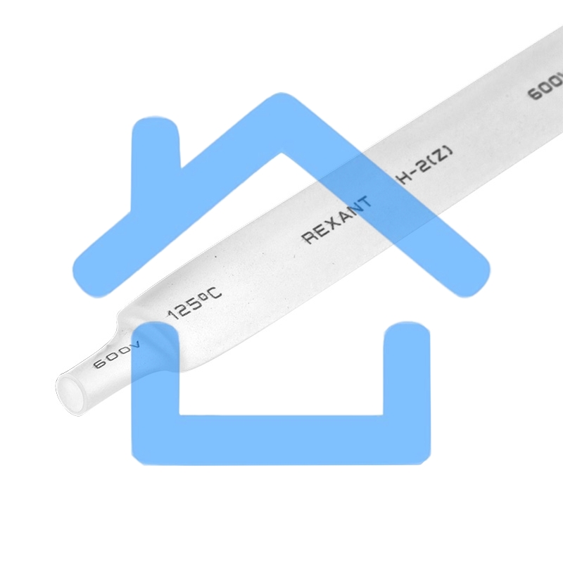 Термоусаживаемая трубка Rexant 9,0/4,5 мм, белая, упаковка 50 шт. по 1 м