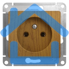 Механизм розетки 1-м СП Glossa 16А IP20 без заземл. дер. дуб SchE GSL000541