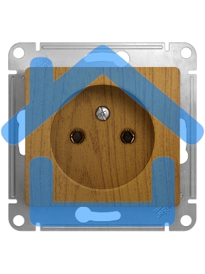 Механизм розетки 1-м СП Glossa 16А IP20 без заземл. дер. дуб SchE GSL000541