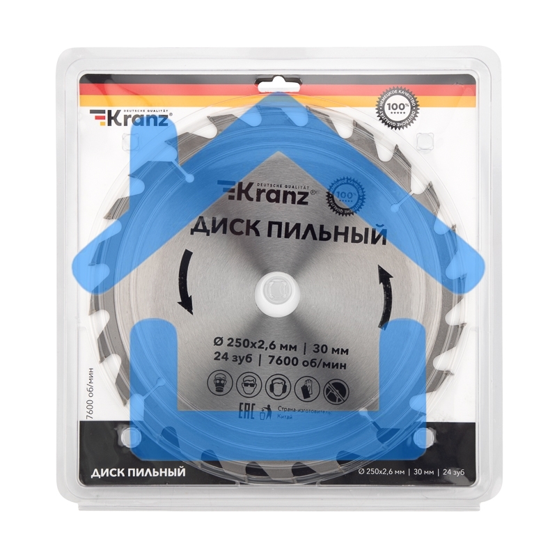 Диск пильный 250 мм х 24 зуб х 30 мм Kranz