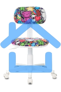 Кресло детское Бюрократ CH-W201NX мультиколор маскарад, крестовина пластик, пластик белый