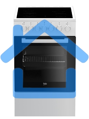 Плита электрическая Beko FSE57110GW белый, конфорок 4 шт, духовка 55 л, гриль, 50 см x 85 см x 60 см