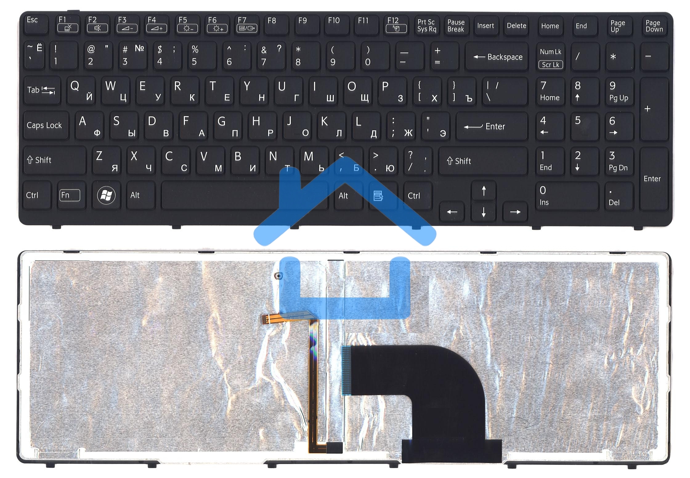 Клавиатура для ноутбука Sony Vaio SVE15  черная с подсветкой