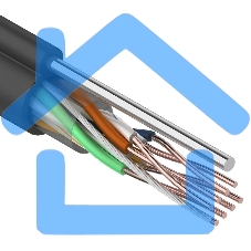 Кабель витая пара Rexant UTP 4PR 24AWG, CAT5e наружный (OUTDOOR) + ТРОС*1 (бухта 305 м)