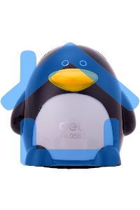 Точилка для карандашей ручная Deli Пингвин E0563, 2 отверстия, пластик, ассорти блистер