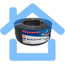 Кабель силовой медный ВВГ-Пнг(А) 2x1,5 мм², длина 50 метров, ГОСТ 31996-2012, ТУ 16-705.499-2010 Rexant