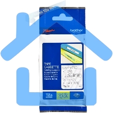 Картридж Brother TZ-E135 12 мм, белый шрифт, прозрачный фон, для BROTHER P-Touch