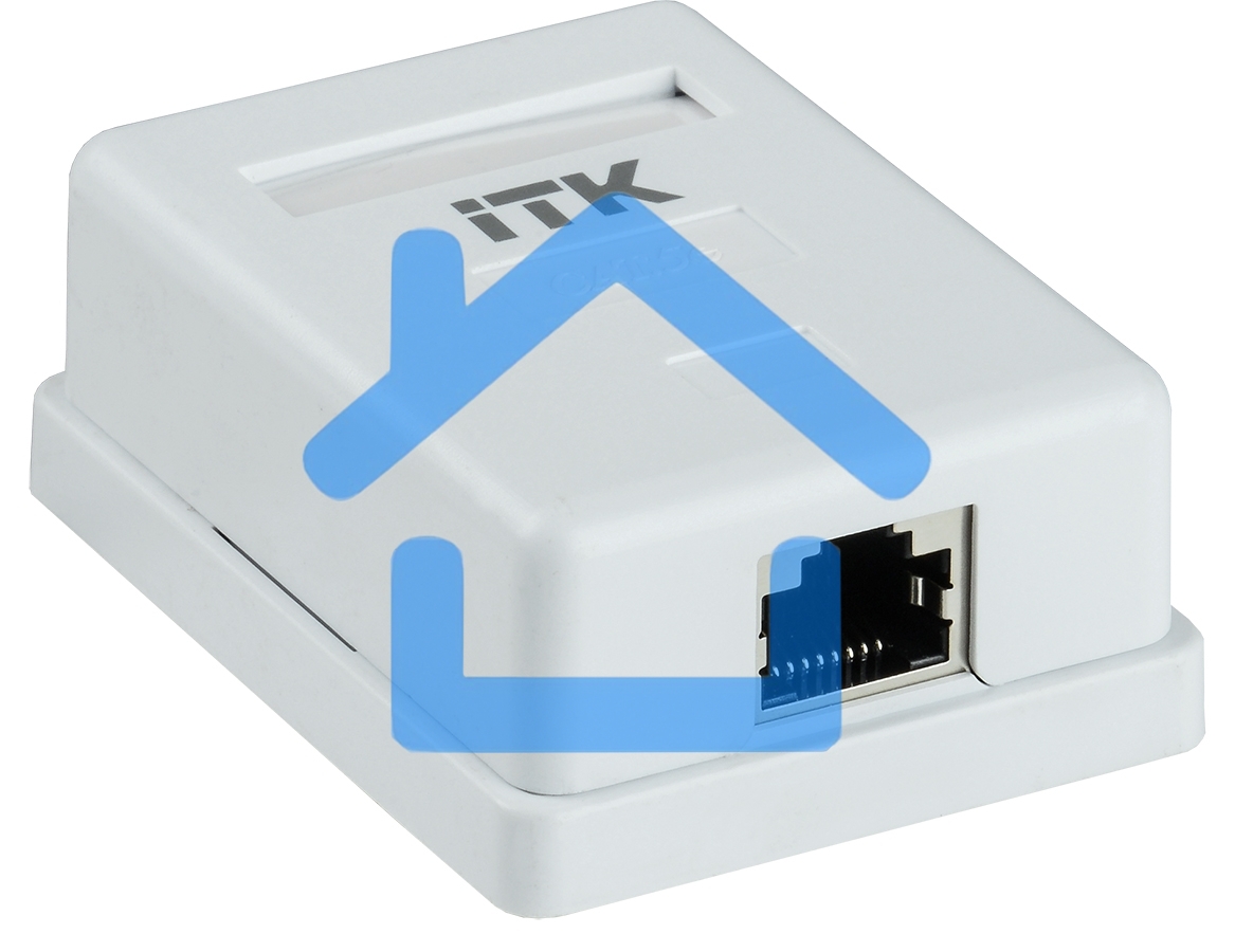 Настенная инф. розетка RJ45 кат. 5E FTP 1-порт
