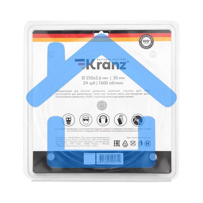 Диск пильный 250 мм х 24 зуб х 30 мм Kranz