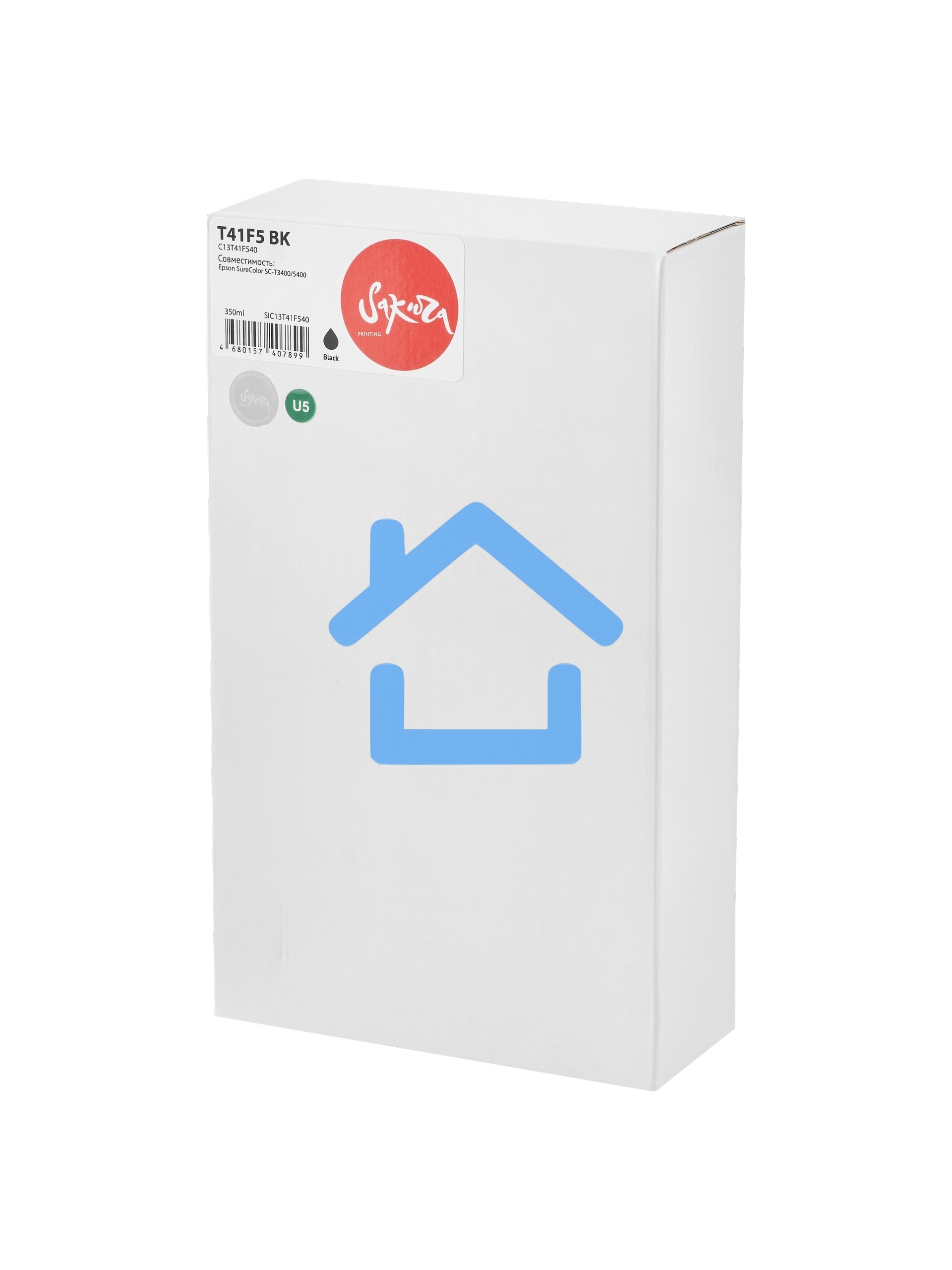Струйный картридж Sakura C13T41F540 (T41F5 BK) для Epson, черный, 350 мл.