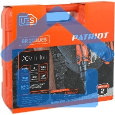 Дрель-шуруповерт Patriot BR 203UES, Аккумуляторная, 20В, 2 АКБ, Кейс