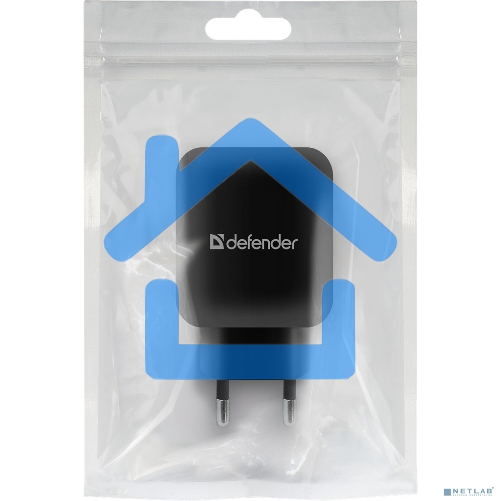 Сетевой адаптер Defender 2xUSB, 5V/2.1А, черный, пакет (EPA-13)