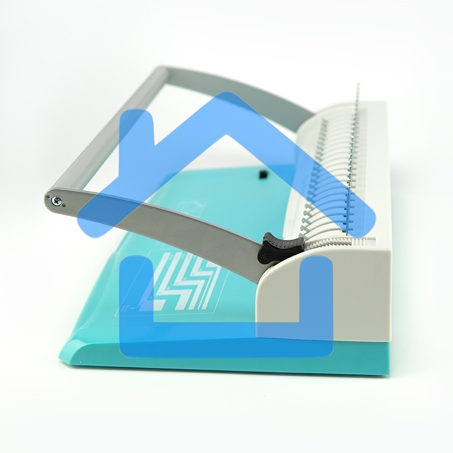 Переплетчик Heleos БП13п бирюзово-белый (БП13ПББ) A4/перф.13л.сшив/макс.450л./пластик.пруж. (6-51мм)