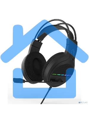 Perfeo игровая гарнитура RGF AIR черная 1,8 м, разъем 3,5 мм (4 pin) и USB (LED), переходник