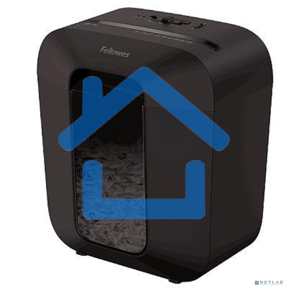 Шредер Fellowes PowerShred LX25 черный (секр.P-4)/перекрестный/6лист./11.5лтр./скрепки/скобы/пл.карты