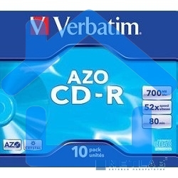 Диск CD-R Verbatim 700Mb 52x Jewel case (10шт) (43327)