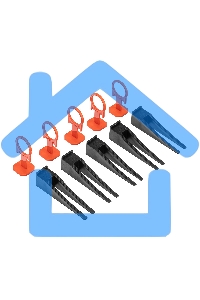 Комплект зажим + клин для системы выравнивания плитки СВП Кольцо, 50/50 шт. в ведре Сибртех