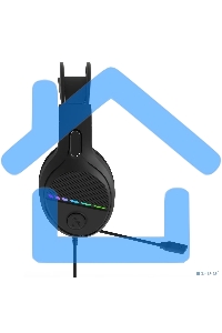 Perfeo игровая гарнитура RGF AIR черная 1,8 м, разъем 3,5 мм (4 pin) и USB (LED), переходник