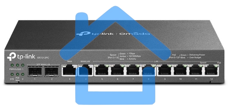 Гигабитный VPN-маршрутизатор TP-Link ER7212PC Omada с портами PoE+ и контроллером